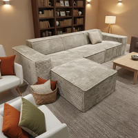 Canapé modulaire compressé en forme de L, ottoman et coussin assortis, gain de place, rembourré, personnalisable, idéal pour le bureau, scellé sous vide