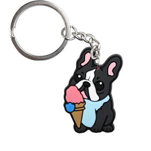 Venta al por mayor artículo promocional PVC suave lindo Anime encantador <span class=keywords><strong>Shar</strong></span> <span class=keywords><strong>Pei</strong></span> 2D llavero logotipo personalizado llaveros de goma populares - Product Image 4