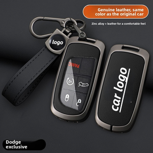 สำหรับฝาครอบกุญแจ Dodge Durango 2013 - 2016 Dodge Flag Metal Specialized Car Key Leather Protection Case - Product Image 3