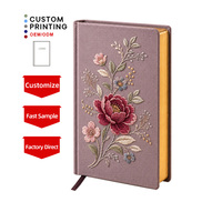 Nouveau design 2026 : Carnet à couverture rigide en tissu brodé, service d'impression personnalisée, vente en gros, fabricant de cadeaux, journal.