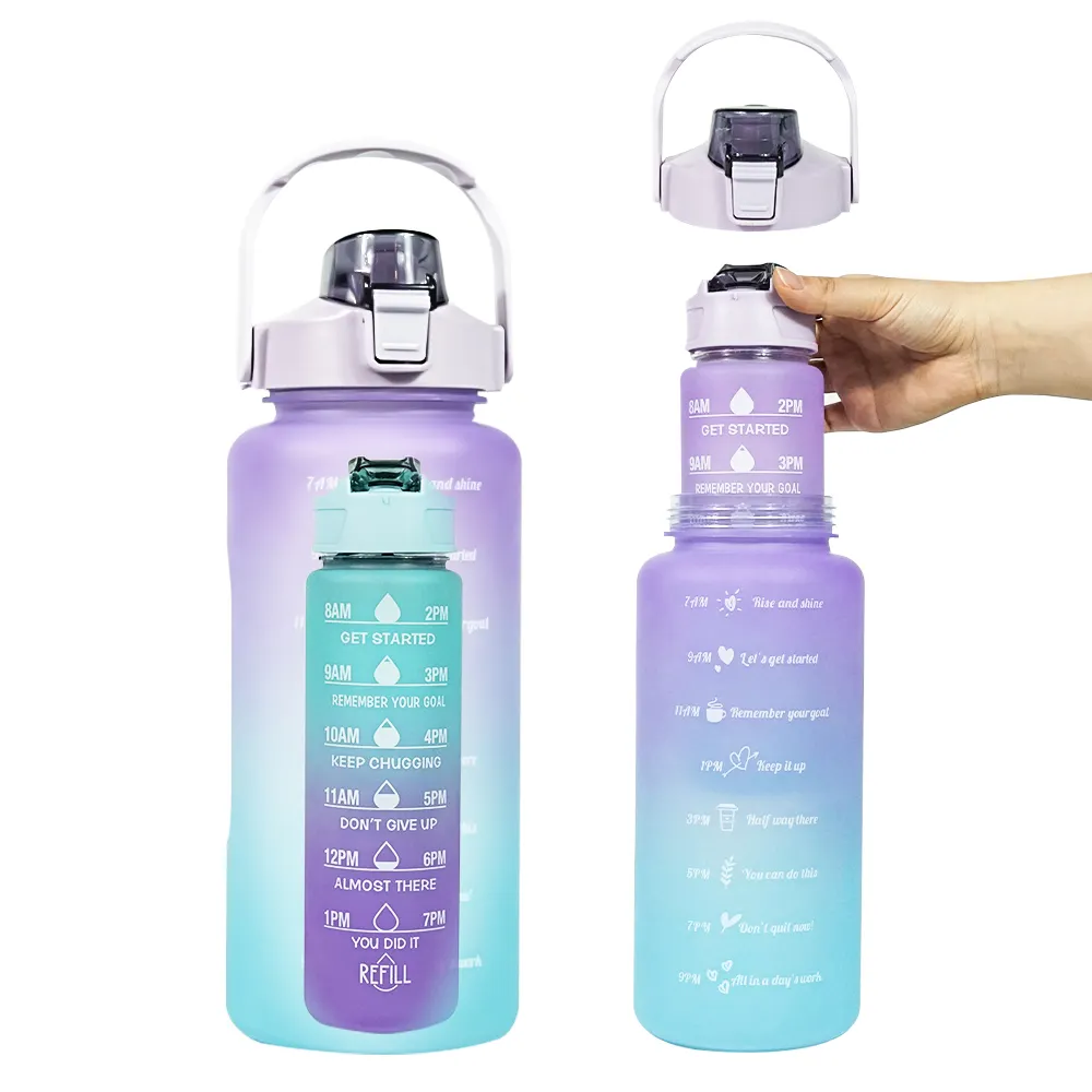 Eco Friendly New Tritan Plastics Recyclable Factory Sports 1l Motivational Water Bottle
