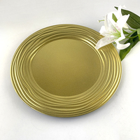 Assiette de présentation dorée SEBEST Factory 13'' à motif élégant, en plastique incassable, pour mariage, décoration de table et accessoire