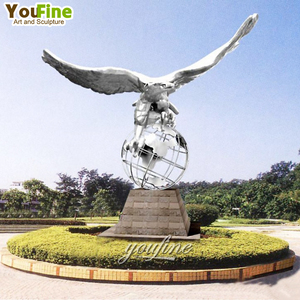Escultura <span class=keywords><strong>de</strong></span> Águila <span class=keywords><strong>de</strong></span> <span class=keywords><strong>Acero</strong></span> Inoxidable para Jardín, Espejo Exterior Grande - Product Image 3