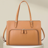 Sac à main en cuir de grande capacité, dernier design, vente en gros, fourni par l'usine, sac à bandoulière marron pour femme, sac fourre-tout en cuir pour femmes