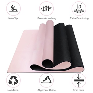 Tapis de yoga en caoutchouc PU écologique, gravure laser brillante, antidérapant, 4 mm, 5 mm, tapis de yoga en caoutchouc naturel PU personnalisé - Product Image 2