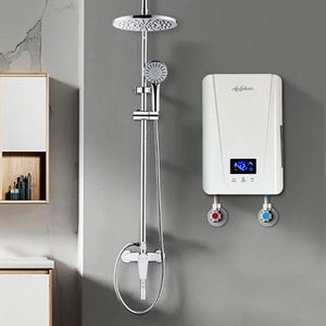 Precio competitivo 230V 3500W Mini calentador de agua eléctrico Ducha instantánea sin tanque Bajo demanda LED multipunto para hoteles Hogares - Product Image 4