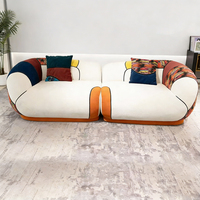 Sofá Moderno para Sala de Estar con Compresión al Vacío, Módulo de Tela de Estilo Antiguo en Línea Recta, Conjunto de Muebles Creativos para Sala de Estar