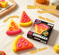 Jouet Squishy en forme de tranchette de pizza, TPR, doux, à presser, anti-stress, jouet sensoriel
