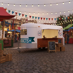 รถขายอาหารเคลื่อนที่อเนกประสงค์แบบกำหนดเองได้ ราคาโรงงาน โครงสร้างอะลูมิเนียมและสแตนเลส ป้องกันสนิม เหมาะสำหรับขายไอศกรีม ขนม และอาหารอื่นๆ - Product Image 1