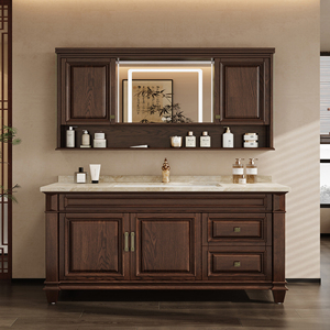 Mobile <span class=keywords><strong>Bagno</strong></span> Moderno 36-92 Pollici Resistente all'Acqua con <span class=keywords><strong>Lavabo</strong></span> Singolo/Doppio, <span class=keywords><strong>Design</strong></span> Autoportante, Specchio LED Intelligente e Armadietto Contenitore - Product Image 1