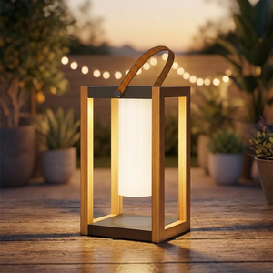 Lanterne LED d'extérieur en bois de Jatoba, écologique et durable |   Éclairage de jardin artisanal pour la décoration de la maison - Product Image 3