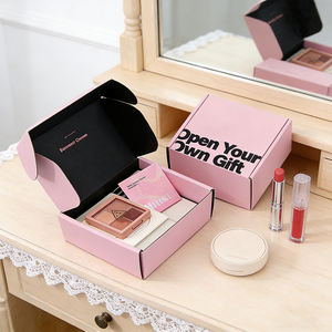 Caja de Envío Plegable Rosa de Alta Gama Ecológica Personalizada, Caja de Regalo de Cartón Corrugado para Cosméticos, Suero para el Cuidado de la Piel, Pestañas Postizas - Product Image 5