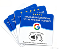 Carte d'avis Google autocollante étanche de marque XK en gros, étiquette NFC213 13,56 MHz, plaque NFC pour contrôle d'accès professionnel