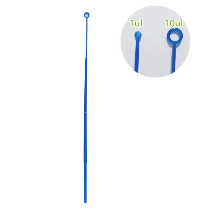 Bucles de inoculación desechables microbiológicos de plástico PP de 1u L y 10 u l estériles de laboratorio, 1 o 2"