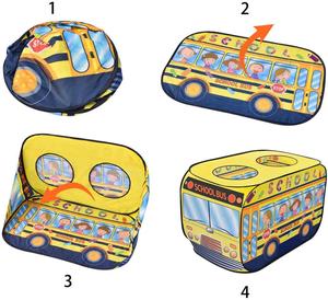 Nueva gran oferta, autobús escolar con forma de coche, tienda de juegos emergente para niños, casa de juegos plegable para interiores y exteriores para niños pequeños y niñas - Product Image 6