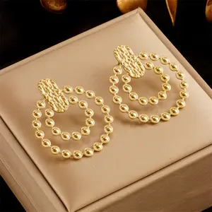 2023 senza appannamento gioielli 316l in acciaio inox orecchini 18k Pvd placcato oro borchie rotonde orecchini da donna