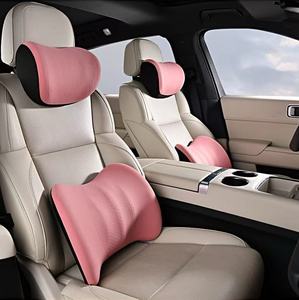 Luxury Car Headrest and Lumbar Support Breathable Gel Memory <b>Foam</b> Car Pillow and Lumbar <b>Cushion</b> with Medium Firmness - Product Image 1