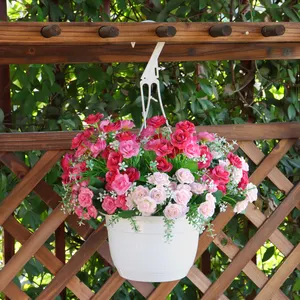 Melhor Preço Self- Watering Planter Pendurado Pot Round Macetas Pendurado Vasos de Flores Parede Cestas Penduradas Estilo Rattan (DPZH-1)