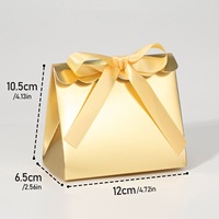 Élégante boîte cadeau en papier à bord festonné, en matériaux recyclés écologiques, avec ruban, pour mariage, fête prénuptiale, bonbons (vide)