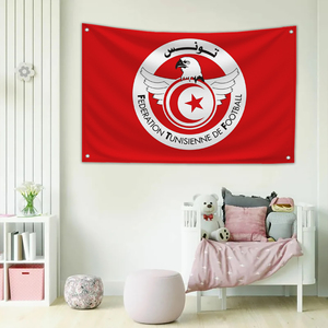 Bandiera Personalizzata della Nazionale di Calcio Tunisina, Decorazione per Camera da Letto, Striscioni da Parete, Arredo Stanza 3x5 Piedi, <span class=keywords><strong>Bandiere</strong></span> Divertenti per Esterni - Product Image 3