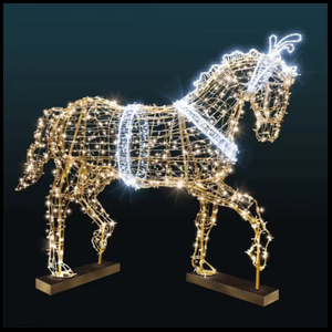 Decoraciones LED, gran adorno navideño con motivo de caballo iluminado con LED para exteriores - Product Image 2