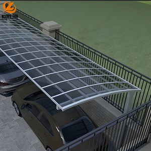 Abri de voiture extérieur en alliage d'aluminium, prêt à l'emploi, robuste, moderne, durable et imperméable, type abri incliné - Product Image 3