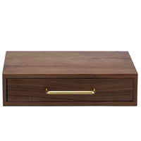 Scatola in Legno di Noce Nero a Cassetto Singolo, Rettangolare, con Giunzione a Coda di Colomba, Organizzatore Moderno per Scrivania, Portagioie Personalizzabile