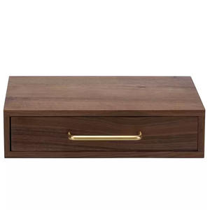 Duy Nhất Ngăn Kéo Màu Đen Óc Chó Hộp Gỗ Rắn Gỗ Dove-Tail Doanh Lưu Trữ Tổ Chức Máy Tính Để Bàn Hộp Đồ Trang Sức Tùy Chỉnh Bán Buôn - Product Image 3