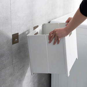 Collapsible Laundry <b>Basket</b> Rectangle White Wall Mounted For Bathroom Toilet <b>Storage</b> Organizer - Product Image 4