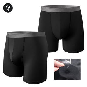 निर्माता लंबे काले निजी लेबल लोचदार बैंड बुनियादी पॉलिएस्टर त्वरित शुष्क खेल फिटनेस अंडरवियर पुरुषों के लिए उच्च गुणवत्ता वाले बॉक्सर - Product Image 1