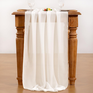 <span class=keywords><strong>Chemin</strong></span> <span class=keywords><strong>de</strong></span> <span class=keywords><strong>table</strong></span> en mousseline <span class=keywords><strong>de</strong></span> soie romantique pour la fête <span class=keywords><strong>de</strong></span> <span class=keywords><strong>mariage</strong></span>, la fête prénuptiale, la Saint-Valentin, 29 x 120 pouces - Product Image 2