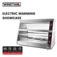 Vitrine chauffante électrique commerciale 1500 mm 3,5 kW, armoire de présentation chauffée en acier inoxydable, chauffe-plats pour restaurant