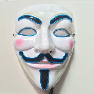 V Voor Vendetta Masker Halloween Scary Party Maskerade Gloeiende Carnaval Led Masker