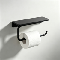Porte-papier toilette en alliage d'aluminium usiné avec étagère de rangement, support mural personnalisé pour salle de bain, service OEM