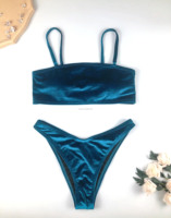 Maillot de bain C1131 Bling Bling en velours, bikini sexy personnalisé, maillot de bain deux pièces séparé, vêtements de plage