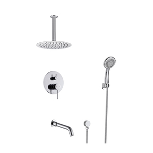 Dusch system mit Wannen auslauf, 8-Zoll-Wannen-Duscharmatur für Badezimmer, Hochdruck-Regen dusche mit Hands pray - Product Image 1