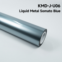 KING MARTIN Film de protection de peinture sans DMF, autocollants de carrosserie automobile, adapté aux voitures, film de protection de peinture (PPF) en TPU couleur bleu métallisé liquide Somato