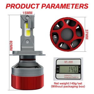 หลอดไฟหน้ารถยนต์ K16 240W 26000lm แบบท่อทองแดงคู่ H1 H3 H7 H11 880 9005 หลอดไฟ LED สำหรับรถยนต์ Celerio H4 - Product Image 4