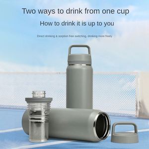 Bouteille d'eau minimaliste en acier inoxydable à isolation sous vide, portable, pour tasse thermos droite, performance thermique de 6 à 12 heures - Product Image 3