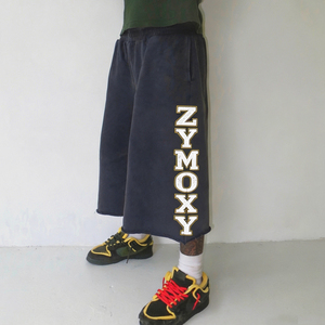 Custom Reflective Screen Print French Terry Wide Leg <b>3</b>/<b>4</b> <b>Shorts</b> Cutoff Streetwear Knee Length <b>3</b>/<b>4</b> Sweatpants Baggy <b>Shorts</b> Unisex - Product Image 2