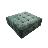 Pouf convertible carré en velours rembourré, avec rembourrage en mousse, repose-pieds moelleux et duveteux avec rangement pour appartement, villa, salon moderne