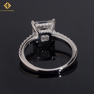 Hot Sale Wedding Princess Cut Ring Moissanite Romantic Ring Gold Plated Wholesale 925 Silver Gift Women Rings - Product Image 3