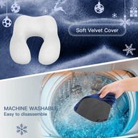 Oreiller de voyage pour le cou Massage en mousse à mémoire de forme oreiller en forme de U ou utilisation de bureau de voiture d'avion avec étui de transport masque pour les yeux et bouchons d'oreille