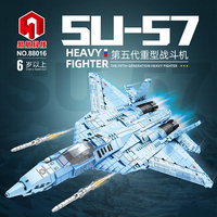 Juhang 88016 Nouvelle série militaire Blocs de construction Jouets Ensemble de chasseurs SU-57 Avion de chasse lourd pour jouets de construction