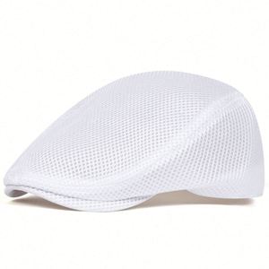Men's Mesh Flat Summer Breathable Newsboy Hats Cap Irish Cabbie Driving Hat Full Head Wrap Adjustable <b>Beret</b> Gifts - Product Image 2