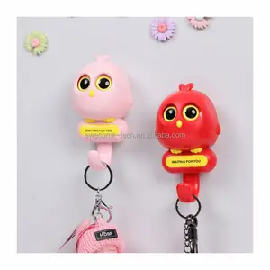 2024 New Arrival kitchen bathroom wall nail-free Innovative Sticky Hook Cute Bird Design Blinking Eye Hooks