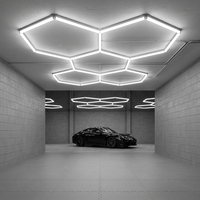 Lampes LED hexagonales 6000K lumière du jour, étanches, en forme de nid d'abeille, pour plafond, haute luminosité, garage, atelier, studio de détail automobile