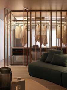 Armoire sur pied en bois massif, luxe léger, personnalisée, écologique, durable, éclairage LED pour la chambre à coucher, l'entrée, les chaussures - Product Image 2