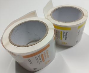 Maßgeschneiderter Starkhaftender Drahtkleber Dreifarbiger Farbverlauf Druck Leichte Beschichtung Injektionsstift Rollenetikett Aufkleber - Product Image 5