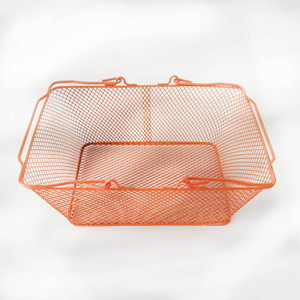 Màu đen màu hồng kim loại dây lưới lưu trữ Giỏ mua sắm nhỏ giỏ với xử lý cho thị trường - Product Image 4